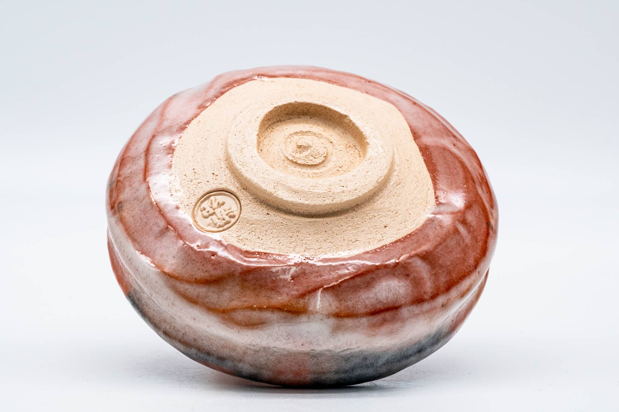 Japanese Matcha Bowl - 松楽窯 Shoraku Kiln - Red Aku-raku Badarai-gata Chawan - 150ml