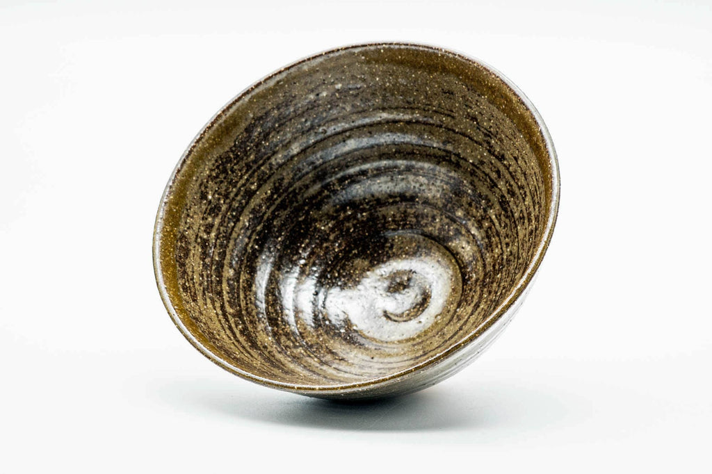 Japanese Matcha Bowl - Beige Brown Speckled Sugi-nari Chawan - 300ml