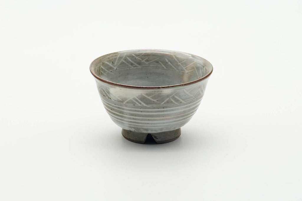 Japanese Teacup - Chrysanthemum Grey Milky Drip-Glazed Kiyomizu-yaki Yumoni - 80ml