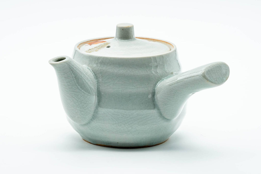 Japanese Kyusu - Red Bamboo Motif Kutani-yaki Porcelain Teapot - 370ml