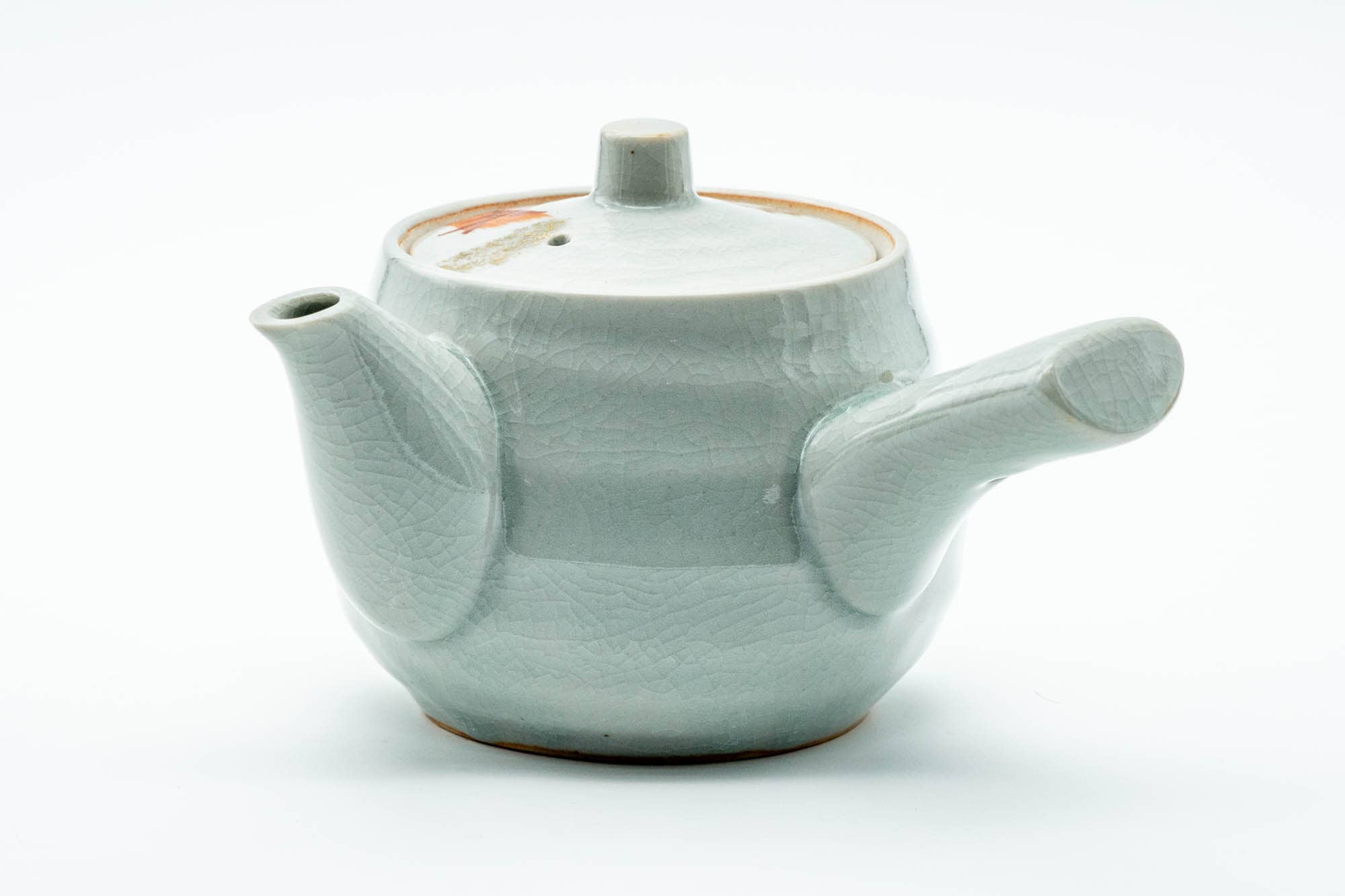 Japanese Kyusu - Red Bamboo Motif Kutani-yaki Porcelain Teapot - 370ml