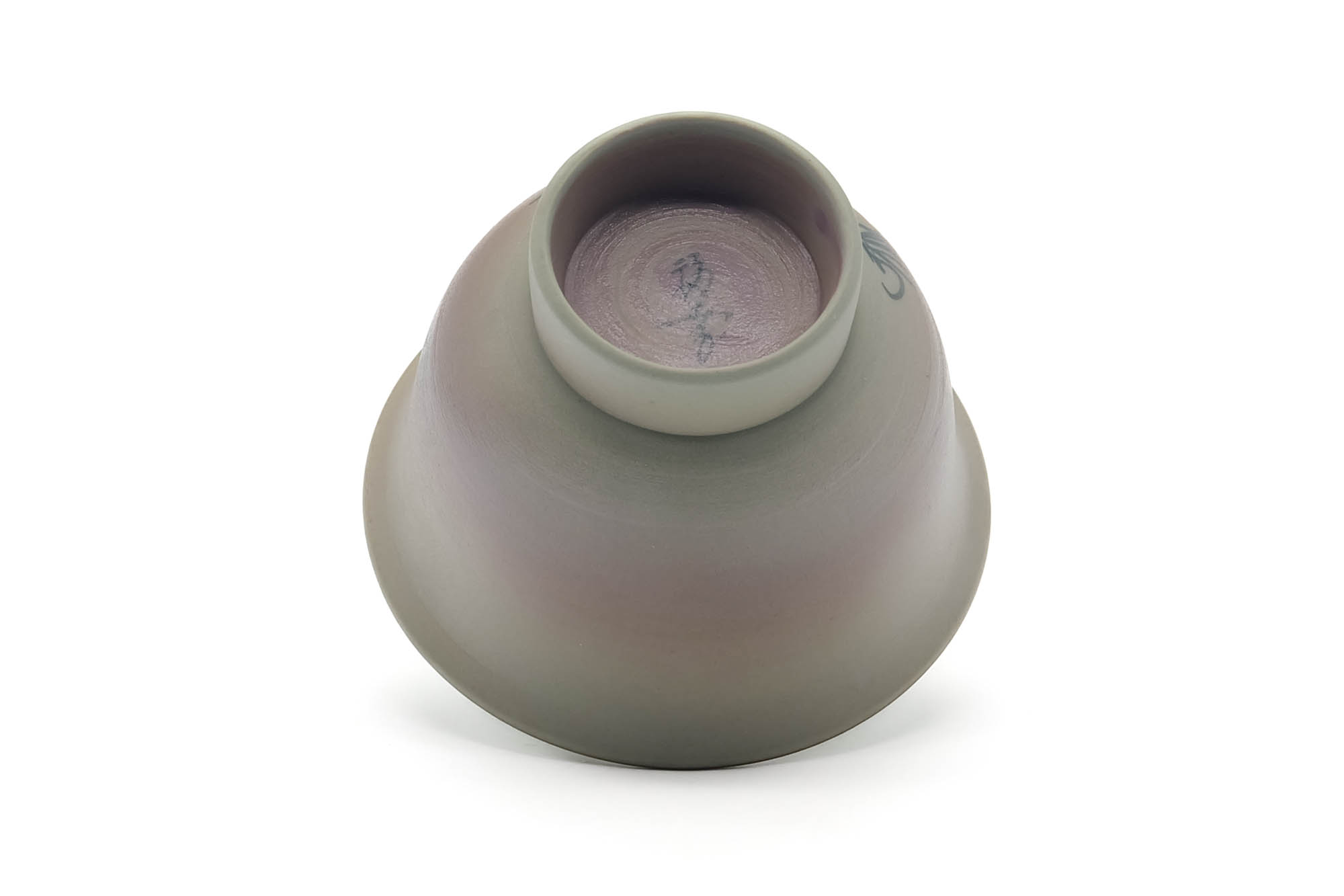 Japanese Teacup - Green Gradient Painted Egrets Arita-yaki Yunomi - 90ml