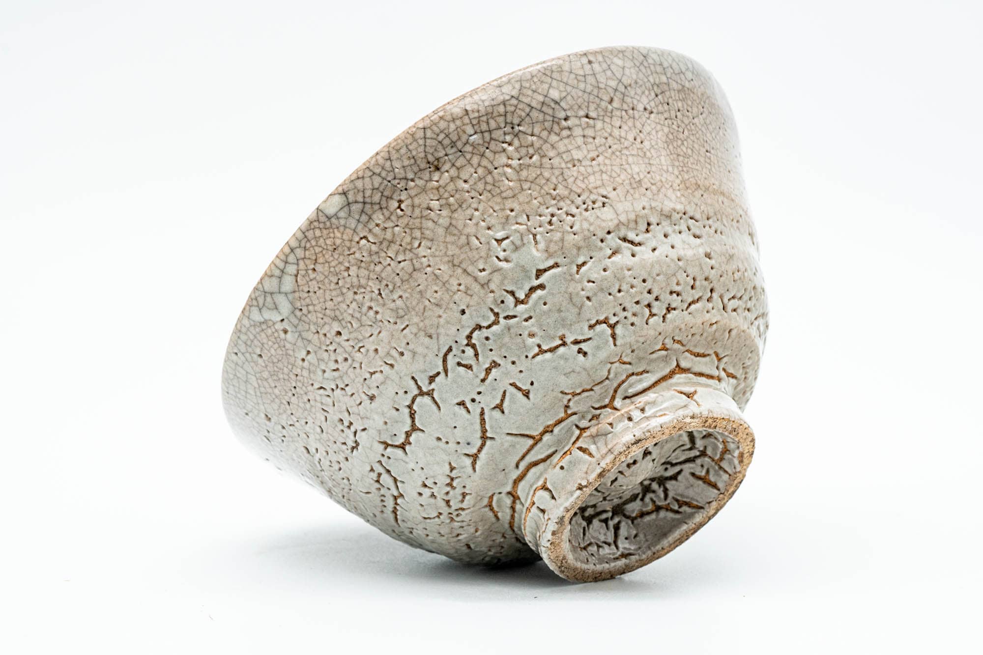 Japanese Matcha Bowl - 大井戸 Kairagi Shiro Glazed Ido-gata Chawan with Tomobako Wooden Box - 350ml
