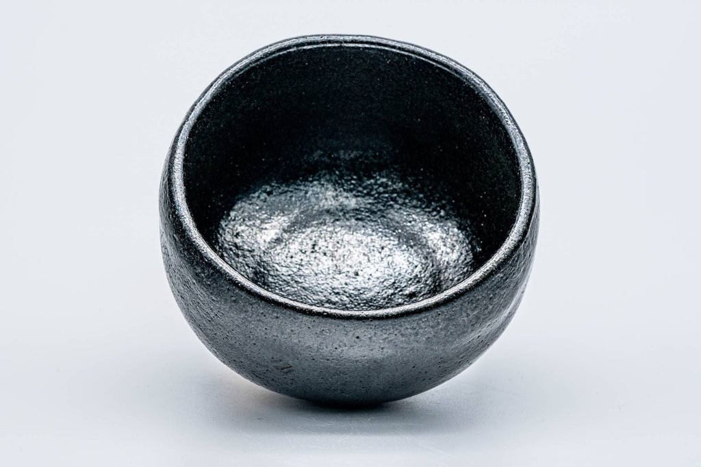 Japanese Matcha Bowl - Black Hand-Built Raku-yaki Chawan - 200ml