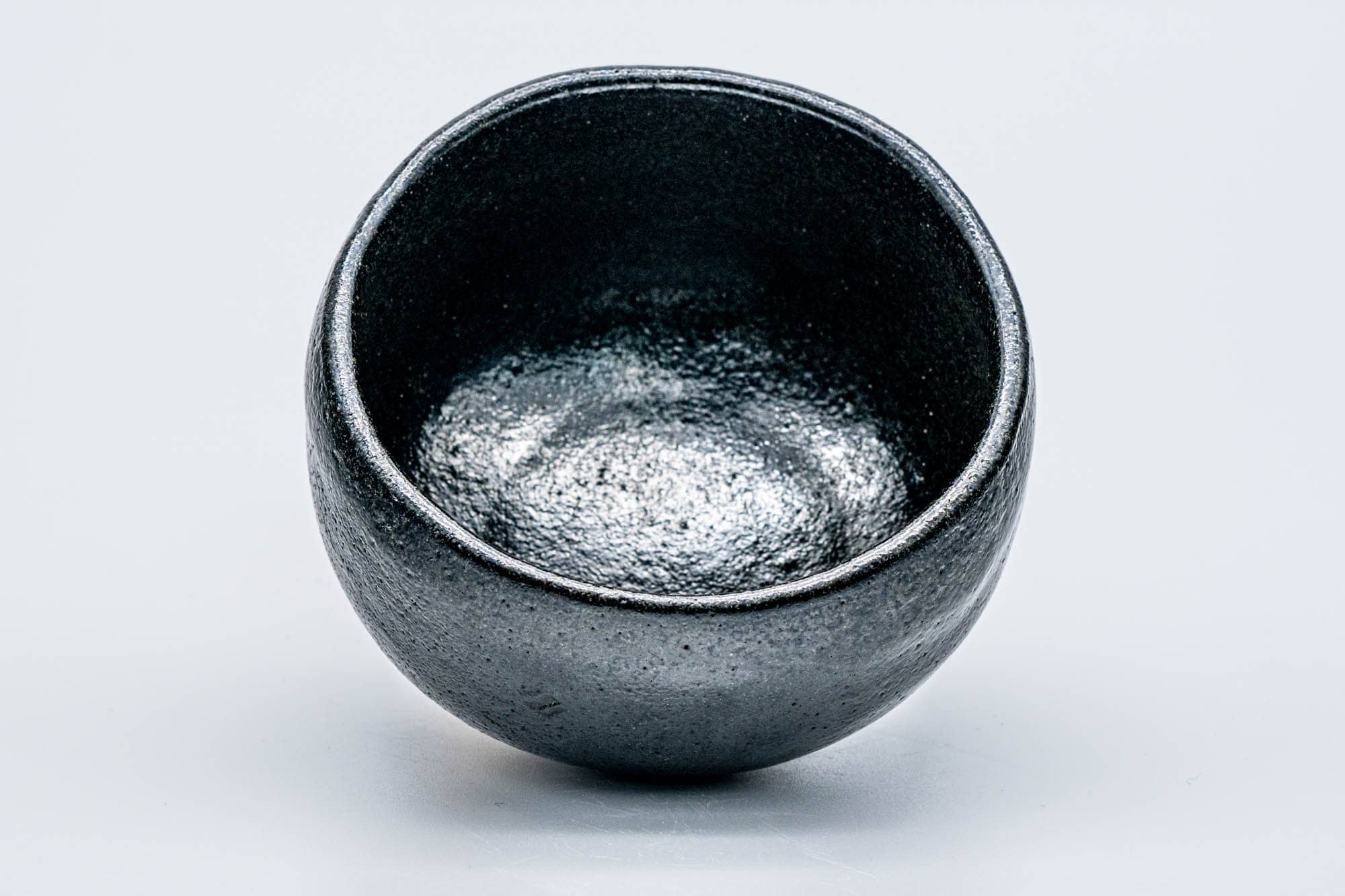 Japanese Matcha Bowl - Black Hand-Built Raku-yaki Chawan - 200ml