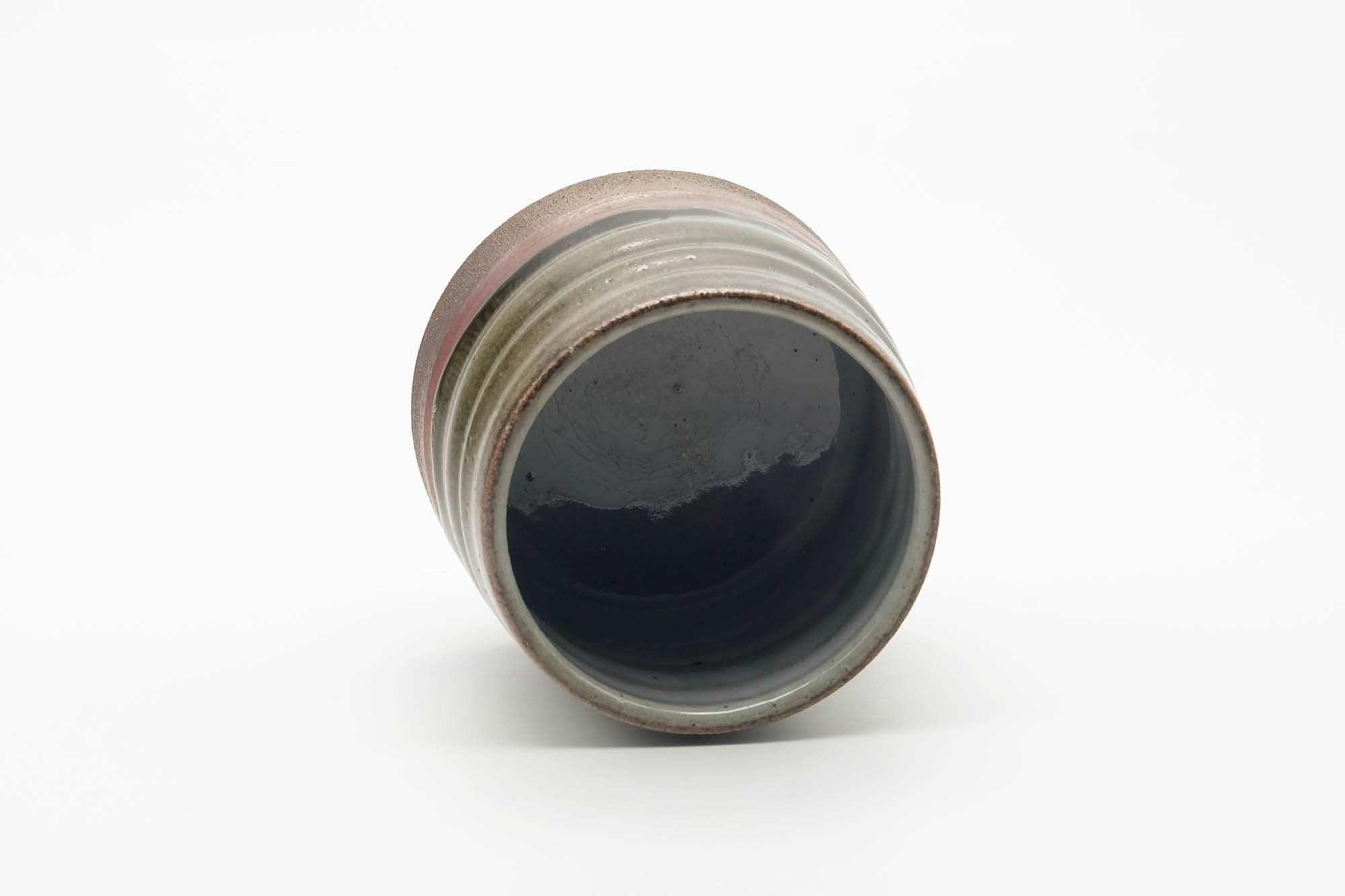 Japanese Teacup - Large Green Drip-Glazed Yunomi - 250ml