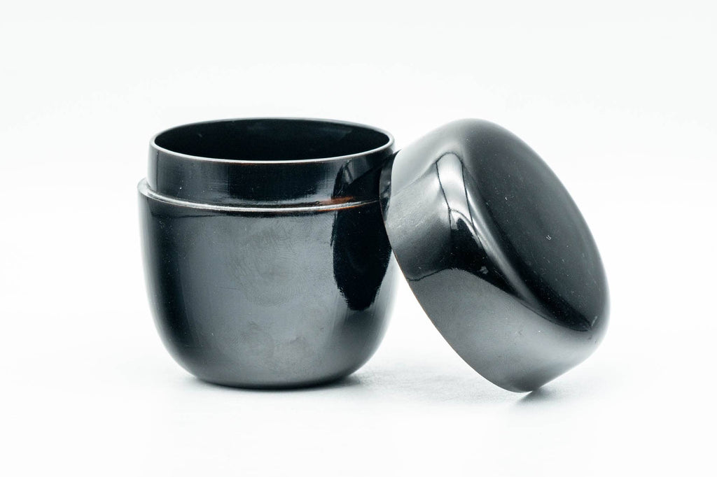 Japanese Natsume - Black Lacquered Wooden Matcha Tea Canister - 100ml