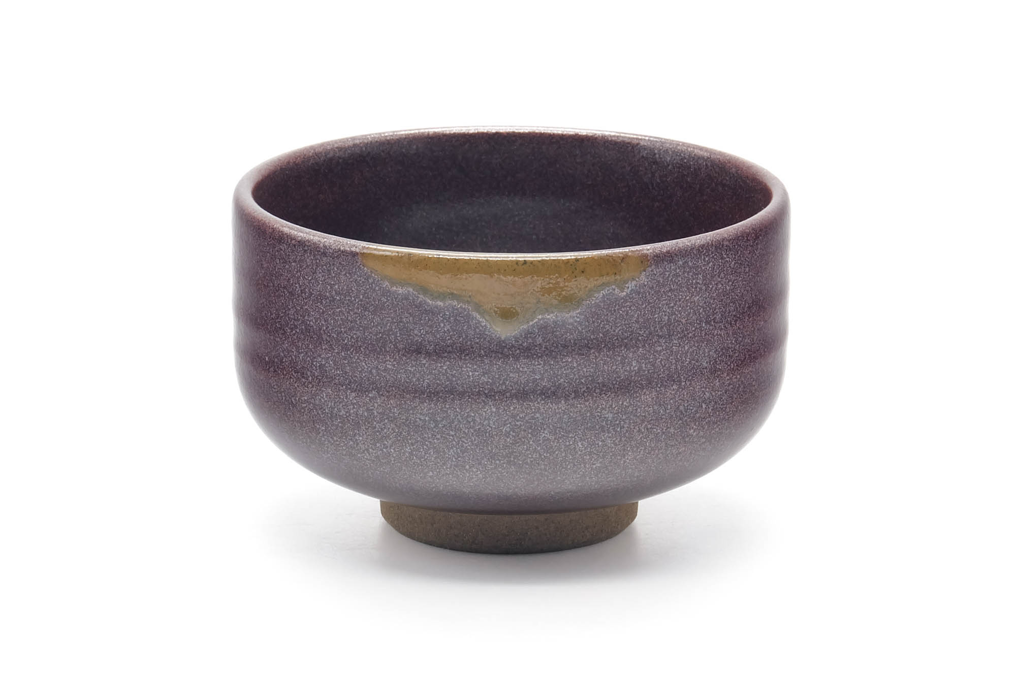 Japanese Matcha Bowl - Purple Yellow Drip-Glazed Chawan - 500ml