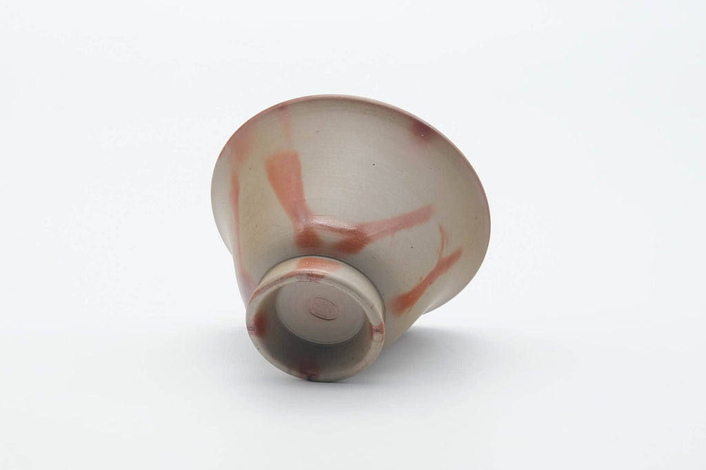 Japanese Teacup - Orange Hidasuki Rice Straw Bizen-yaki Yunomi - 160ml