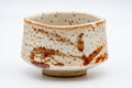 Japanese Matcha Bowl - Orange White Shino Glazed Mino-yaki Chawan - 350ml