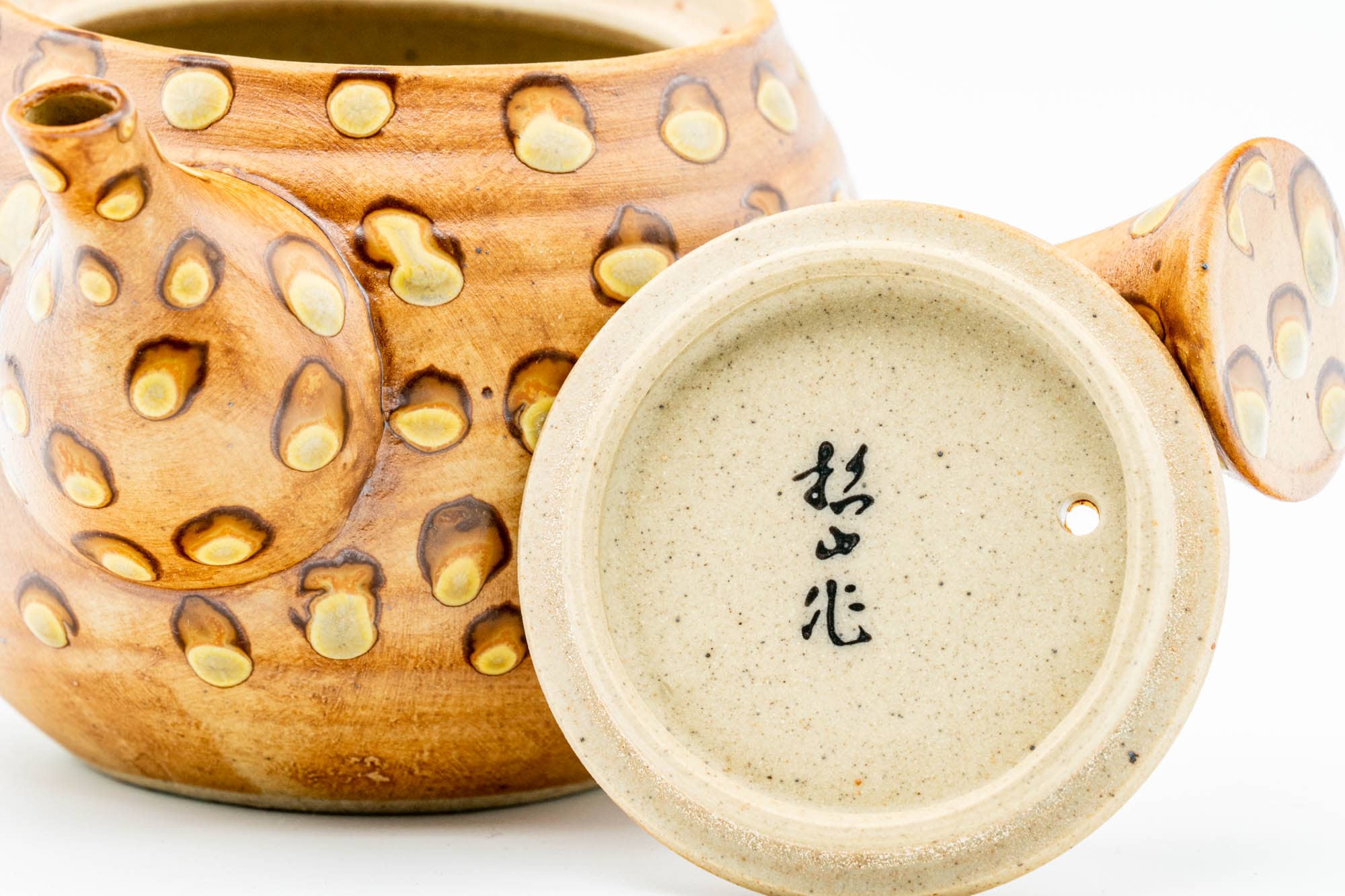 Japanese Tea Set - Spotted Kyusu Teapot - Katakuchi Water Cooler - 5 Yunomi Teacups