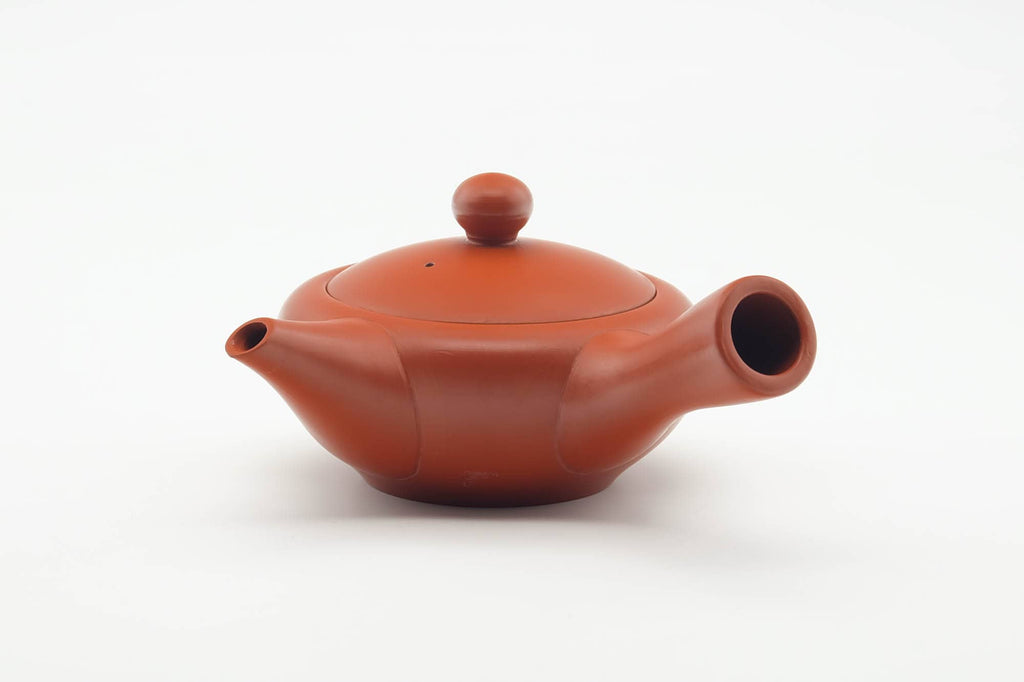 Japanese Kyusu - Smooth Red Shudei Tokoname-yaki Debeso Teapot - 150ml