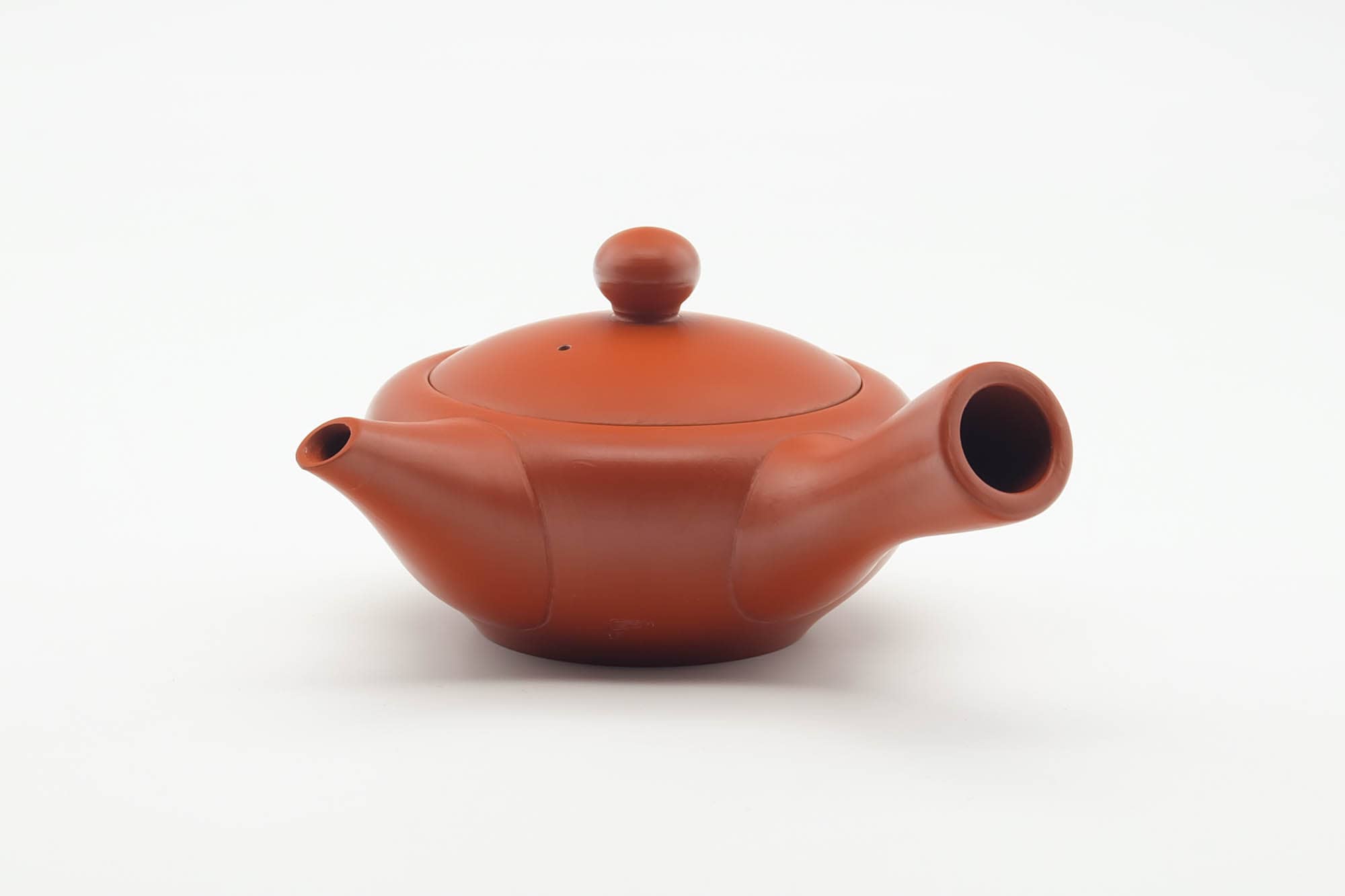 Japanese Kyusu - Smooth Red Shudei Tokoname-yaki Debeso Teapot - 150ml