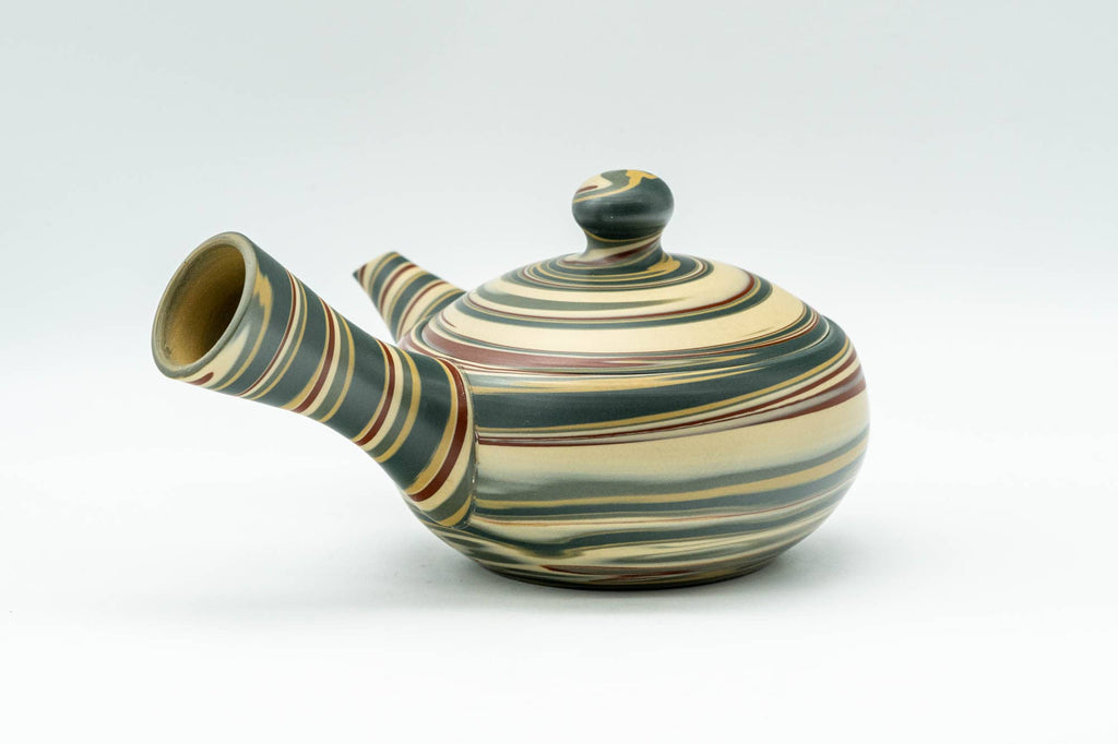 Japanese Kyusu - 沢田 Sawada, 靖仙 Yasusen Kiln - Nerikomi Tokoname-yaki Do-ake Teapot - 130ml