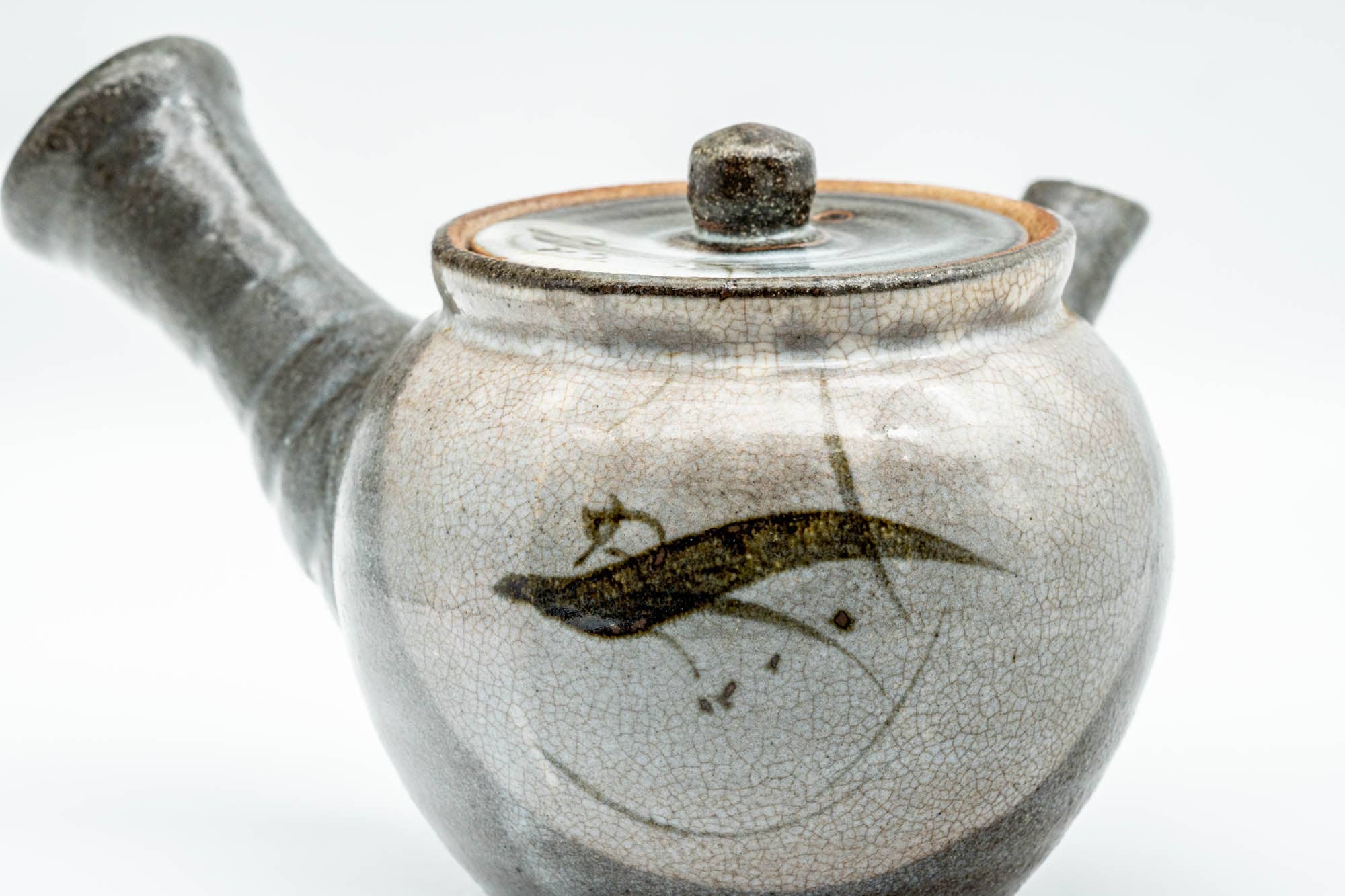 Japanese Kyusu - Bird Grey Karatsu-yaki Debeso Teapot - 350ml