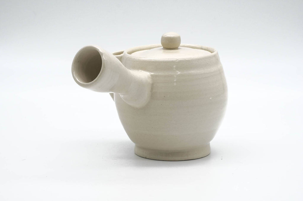 Japanese Kyusu - Wide Spout Beige Glazed Ceramic Teapot - 280ml
