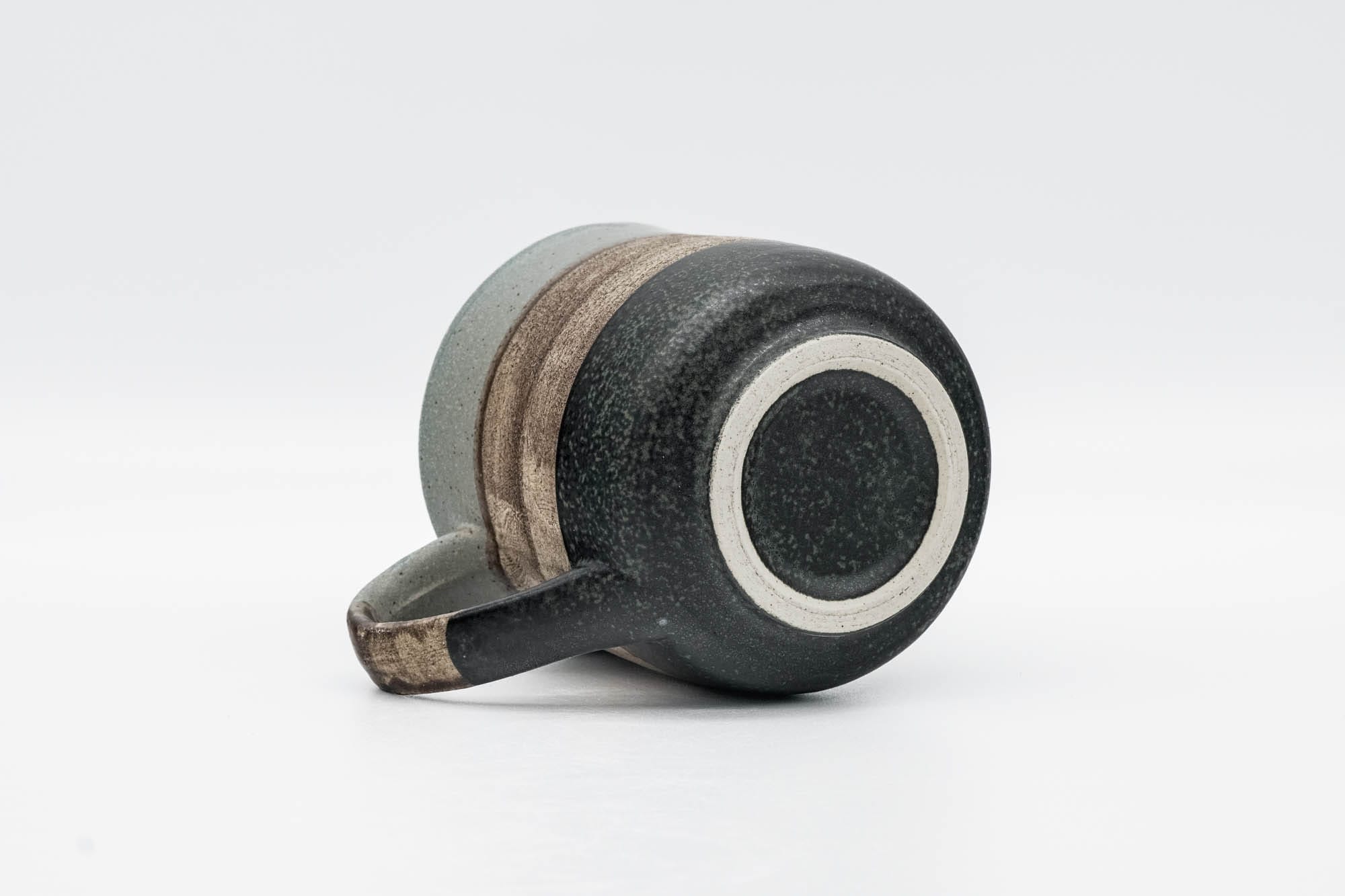 Grey Beige Black Striped Mino-yaki Mug - 280ml