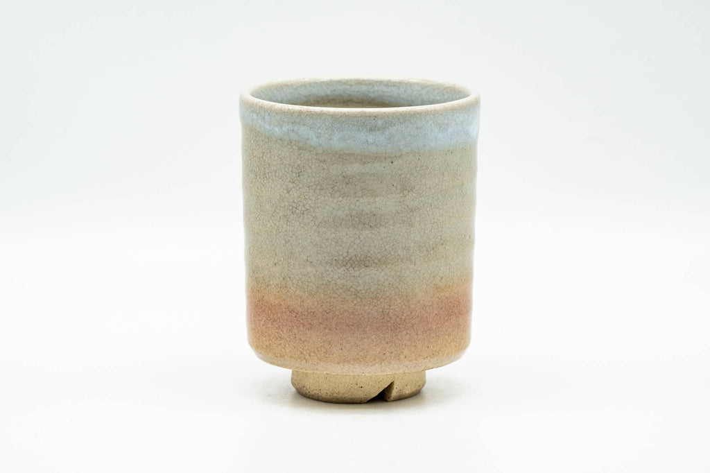 Japanese Teacup - Beige White Glazed Tsutsu-gata Hagi-yaki Yunomi - 140ml