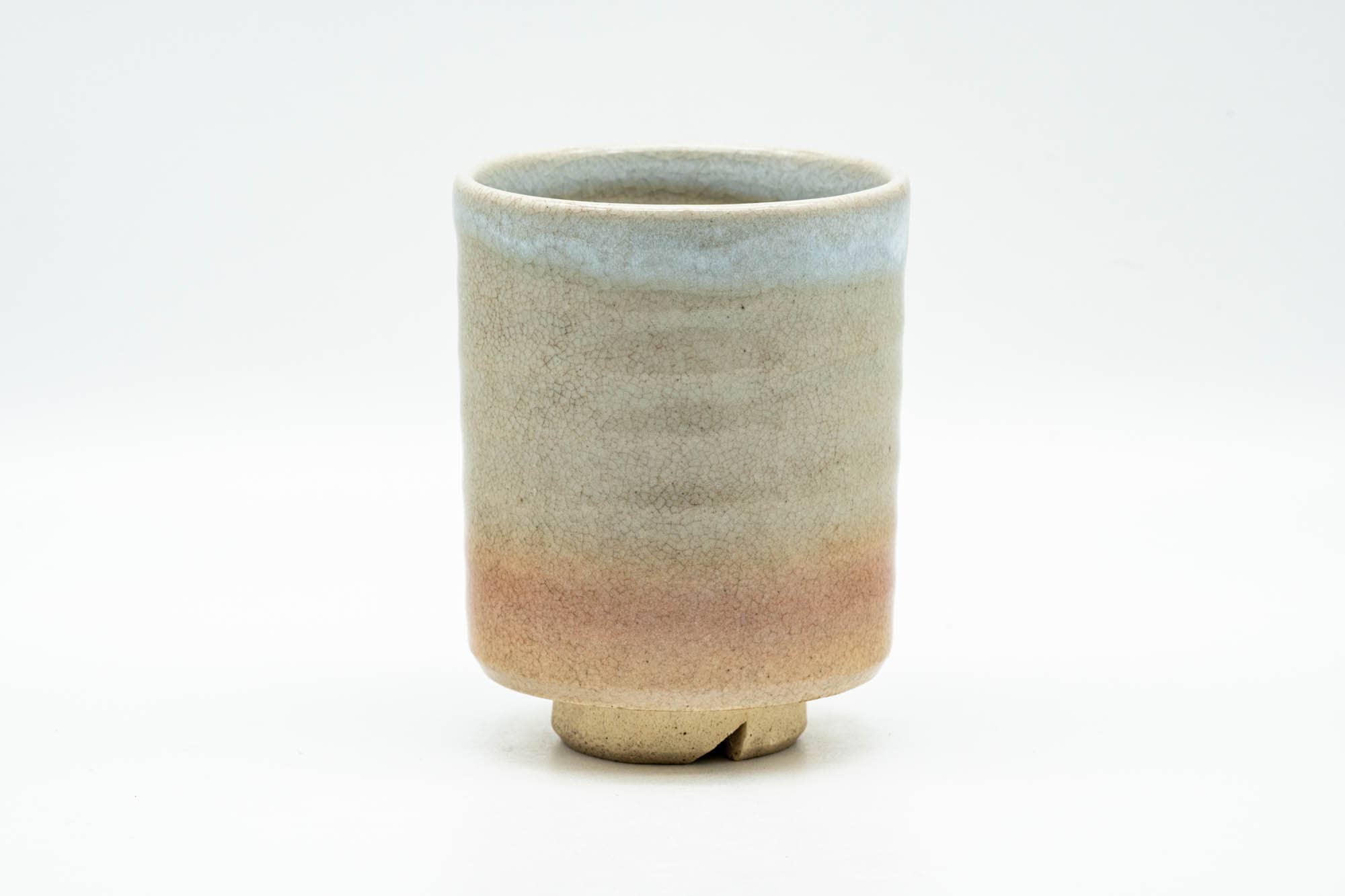 Japanese Teacup - Beige White Glazed Tsutsu-gata Hagi-yaki Yunomi - 140ml