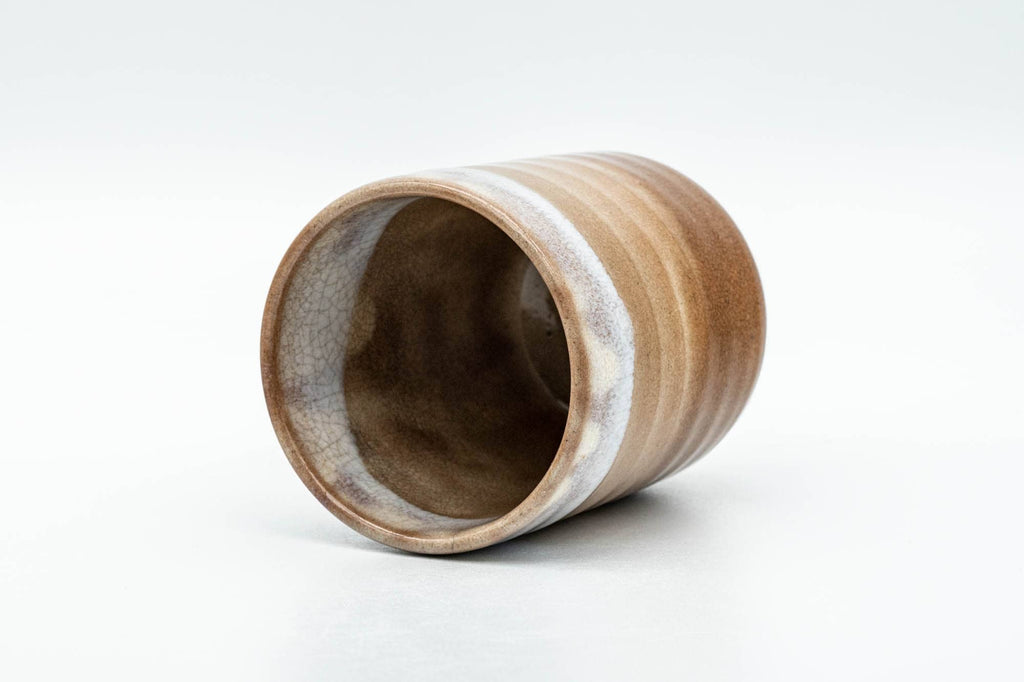 Japanese Teacup - Beige Brown White Glazed Hagi-yaki Yunomi - 140ml
