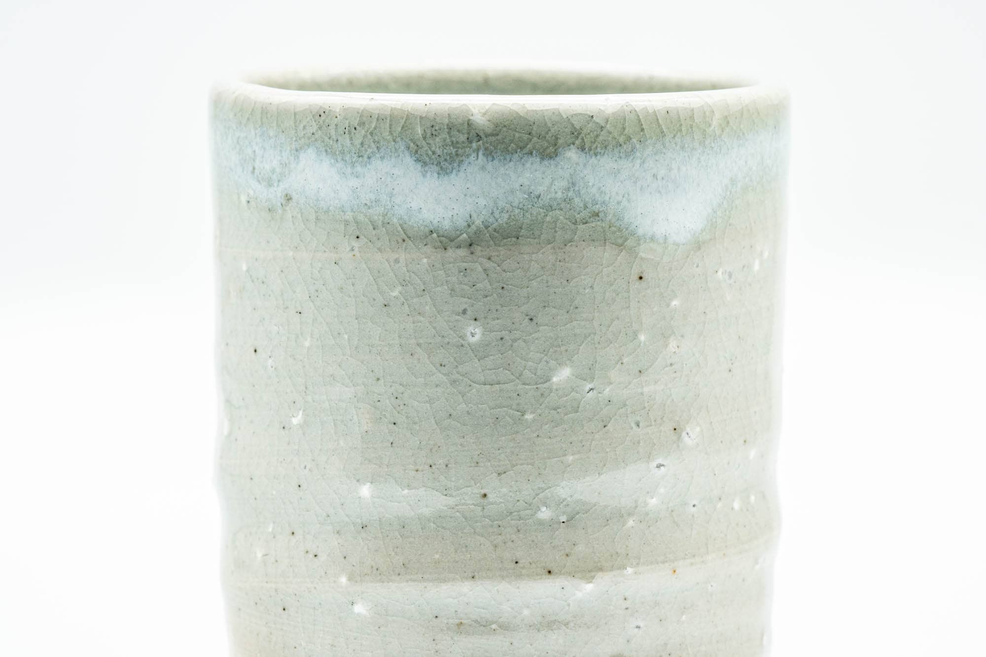 Japanese Teacup - Beige White Glazed Hagi-yaki Tsutsu-gata Yunomi - 140ml