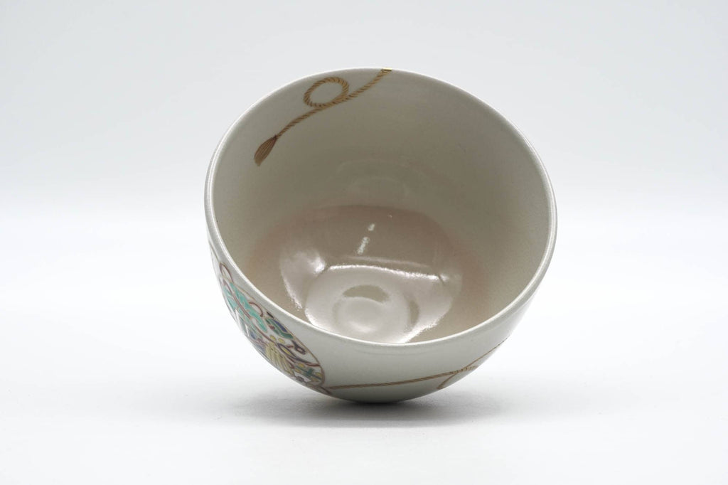 Japanese Matcha Bowl - Decorated Geometric Ornaments Kyo-yaki Chawan - 250ml