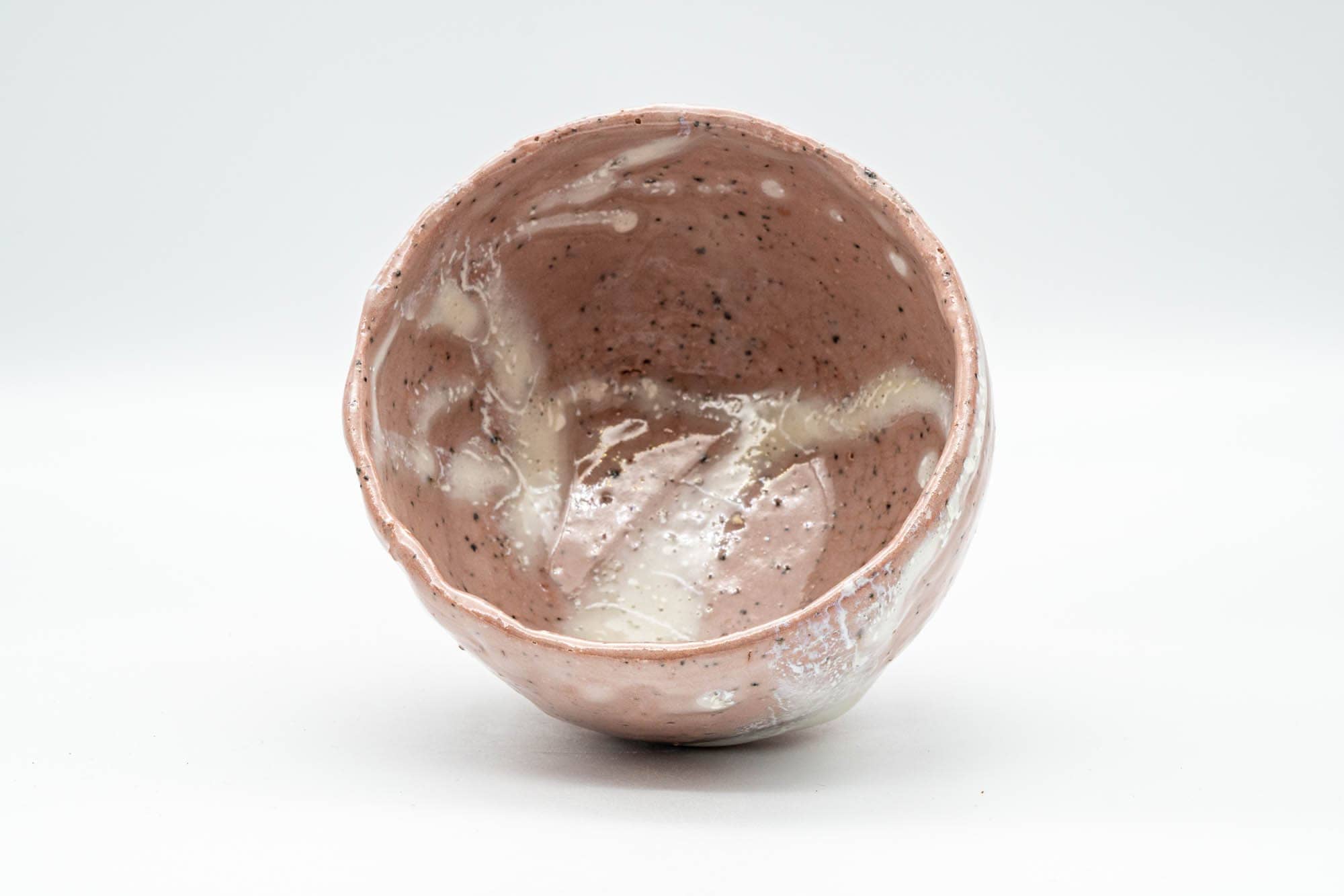 Japanese Matcha Bowl - Pink and White Shino Glazed Wabi-Sabi Chawan - 300ml