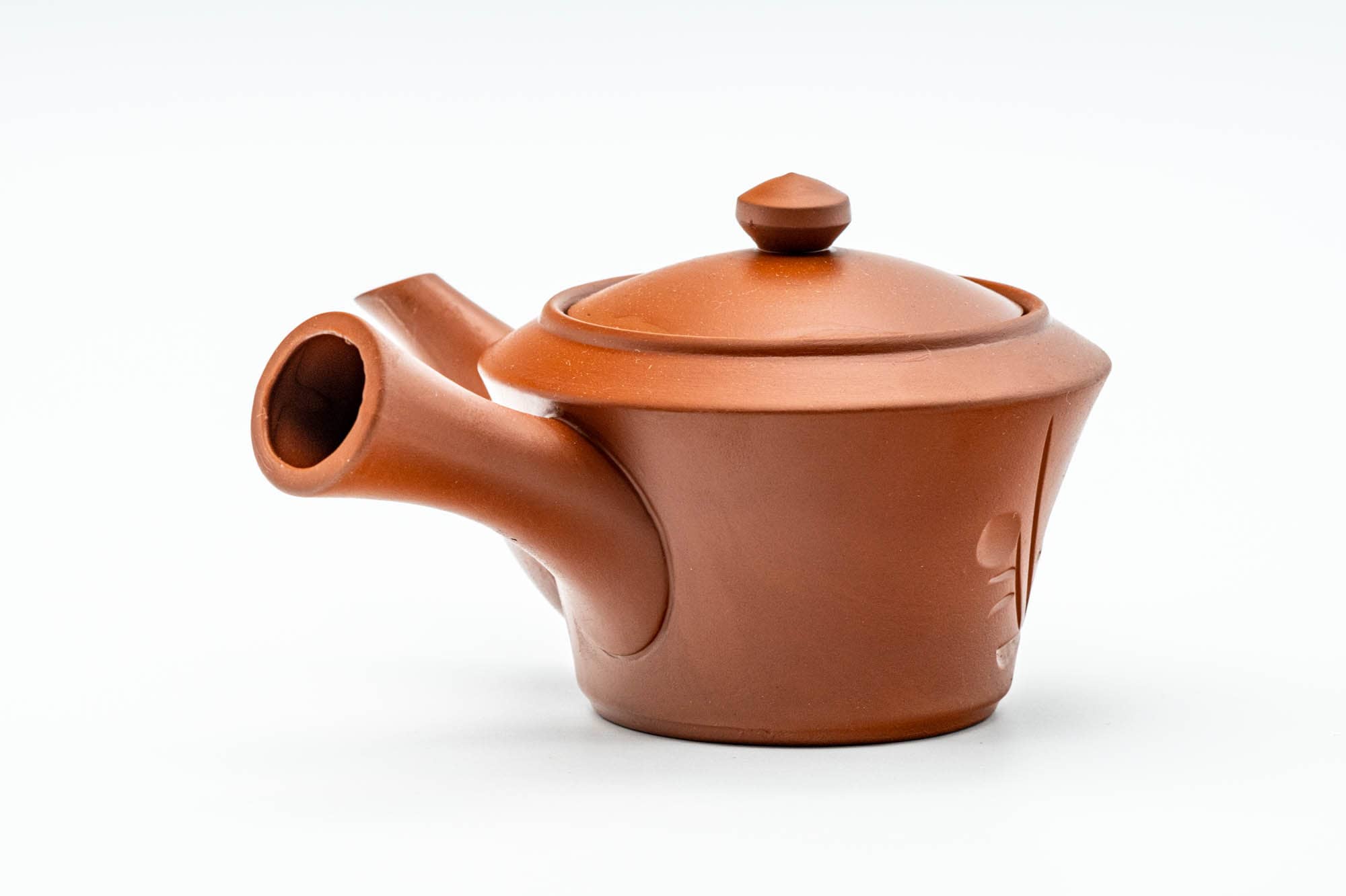 Japanese Tea Set - Floral Engraved Tokoname-yaki Kyusu Teapot with 5 Yunomi Teacups