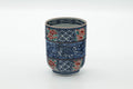 Japanese Teacup - Blue Floral Geometric Arita-yaki Yunomi - 245ml