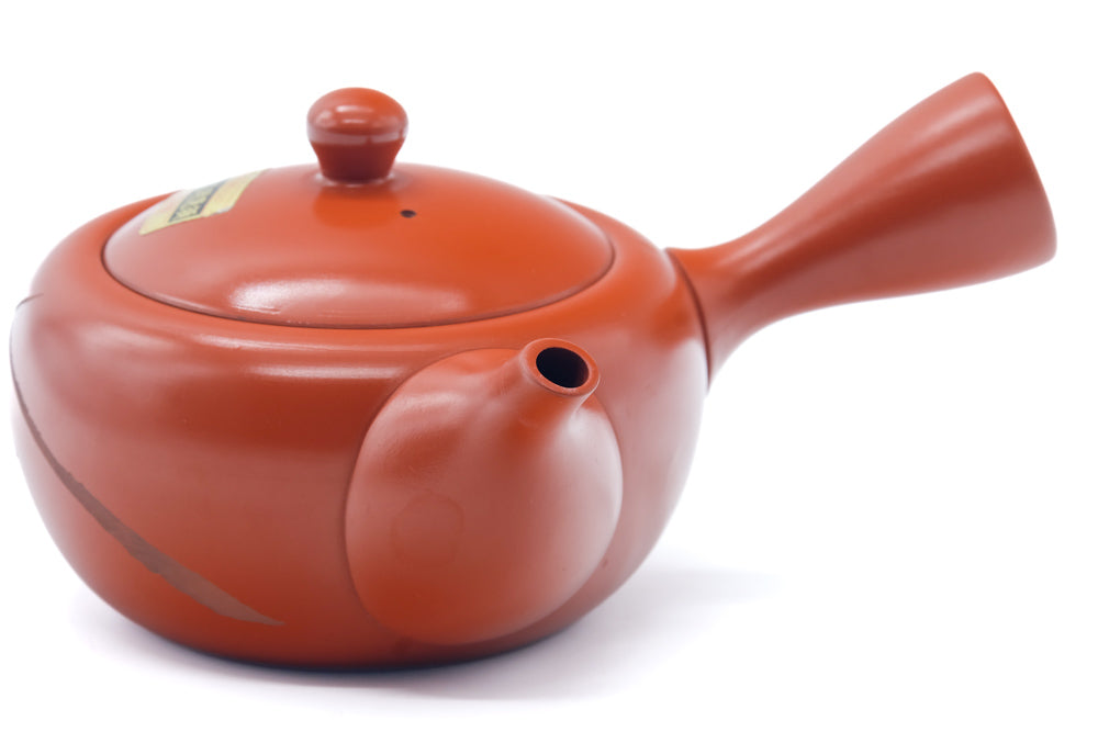 Japanese Kyusu - Long Grass Engraved Tokoname Mesh Teapot - 310ml