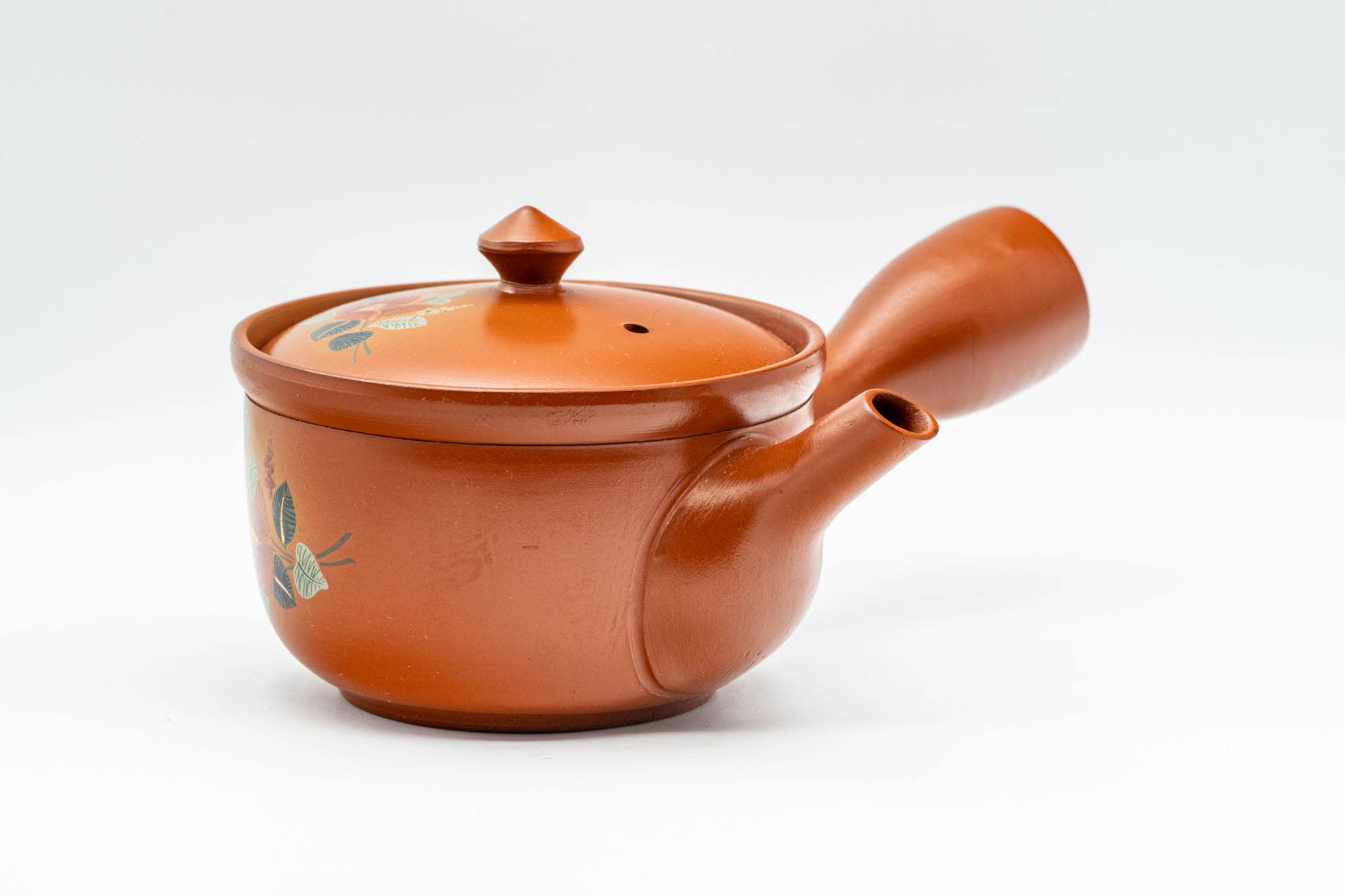 Japanese Kyusu - Floral Tokoname-yaki Mesh Teapot - 230ml