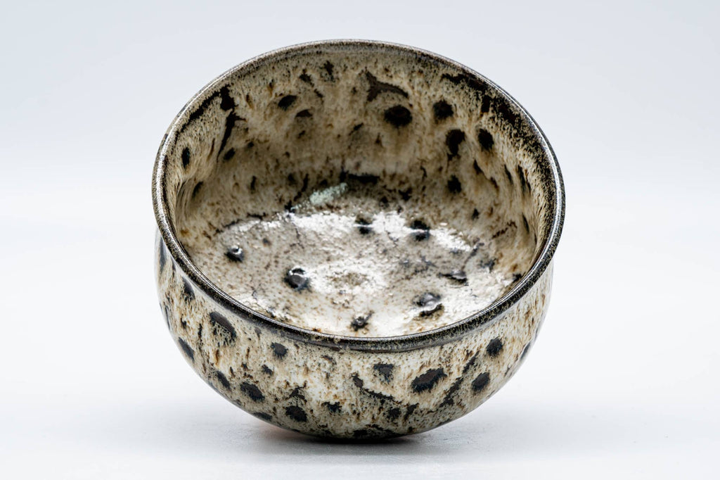Japanese Matcha Bowl - Black Yellow Hare's Fur Glazed Chawan - 250ml
