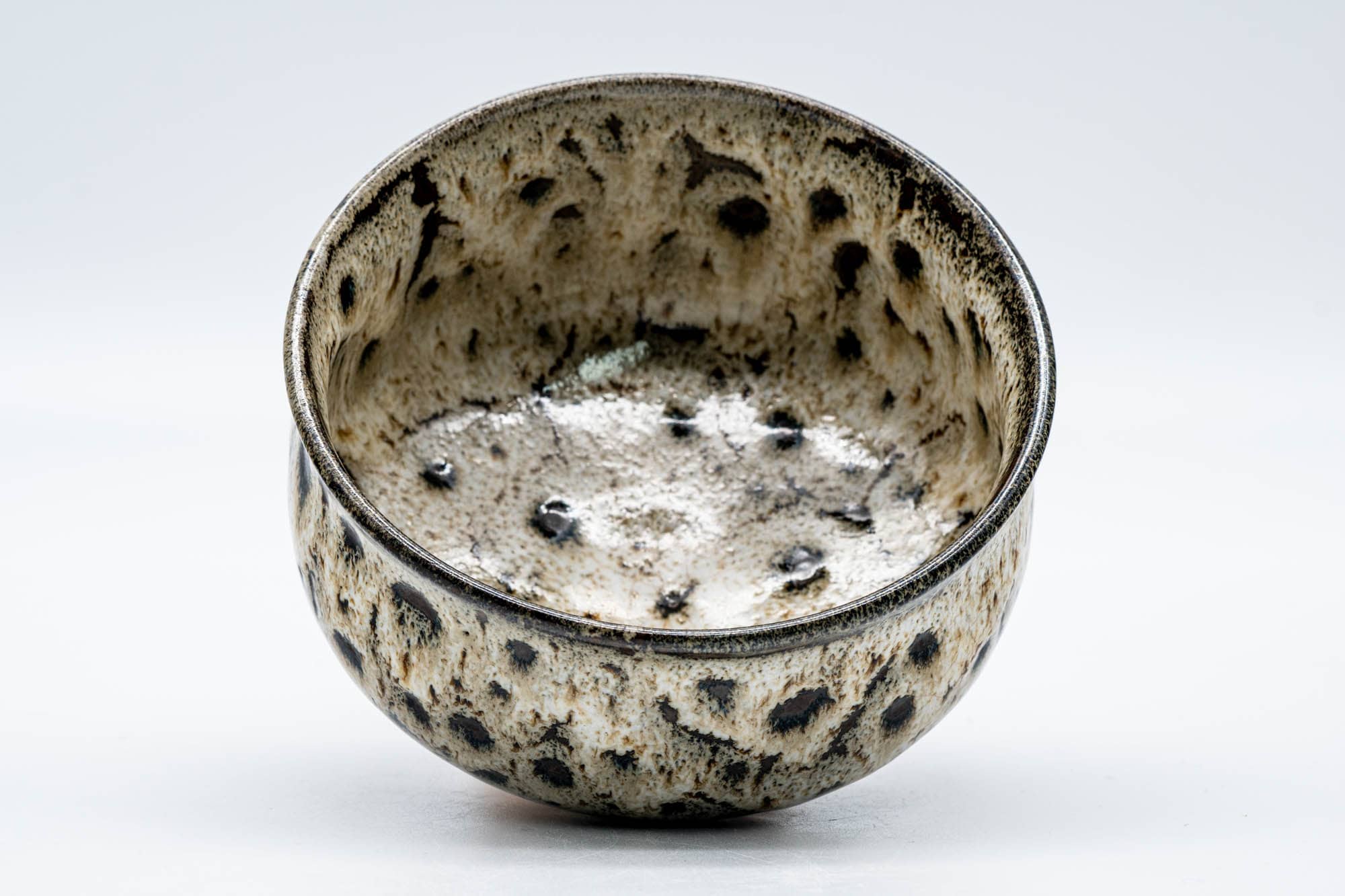 Japanese Matcha Bowl - Black Yellow Hare's Fur Glazed Chawan - 250ml
