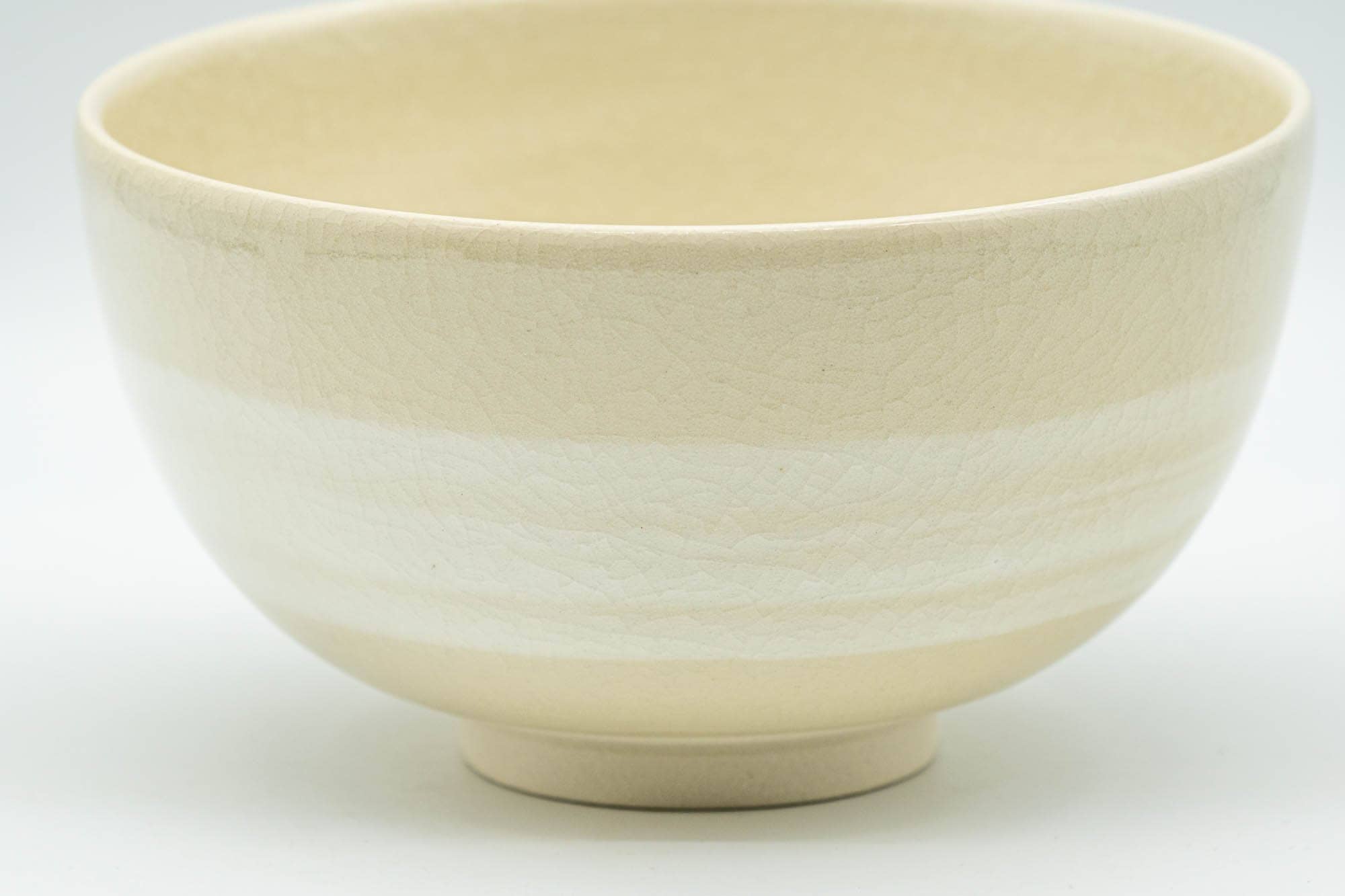 Japanese Matcha Bowl - Beige Hakeme Kyo-yaki Chawan - 300ml