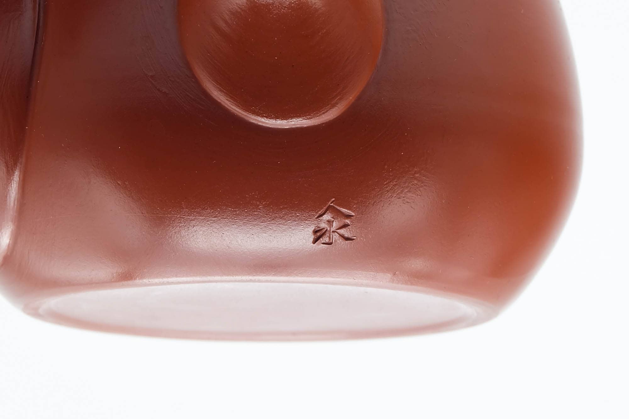 Japanese Kyusu - Smooth Unglazed Dark Red Shudei Tokoname-yaki Mesh Filter Teapot - 290ml