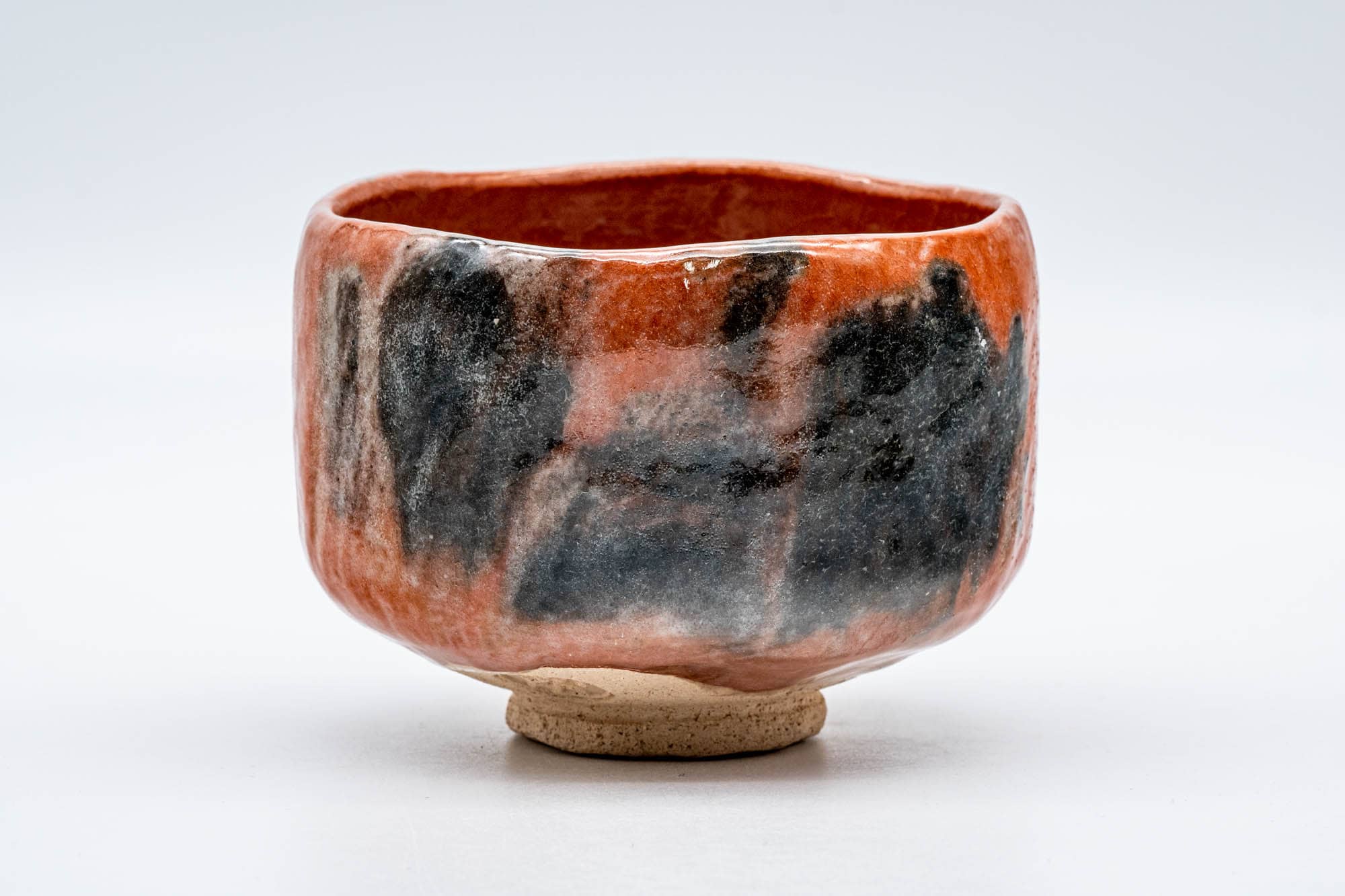 Japanese Matcha Bowl - 松楽窯 Shoraku Kiln - Black Red Aku-Raku Yamamichi Chawan - 350ml