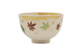 Green Red Momiji Kyo-yaki Matcha Bowl