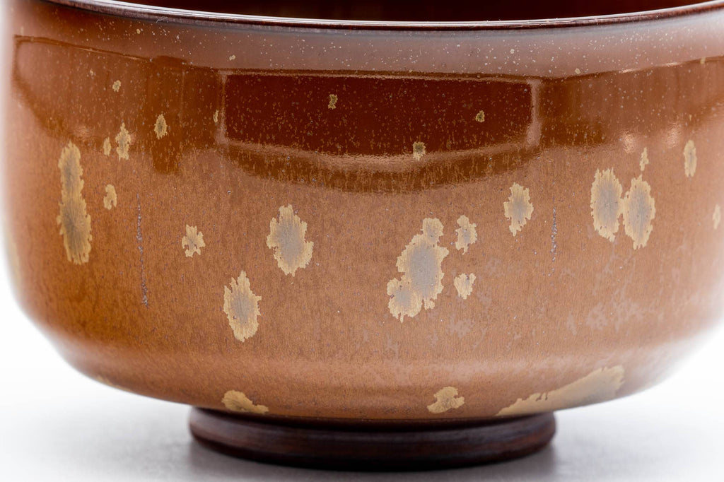 Japanese Matcha Bowl - Katou Fujiyama (加藤藤山) - Izumi Kiln (泉窯) - Amber Crystal Glazed Chawan - 250ml