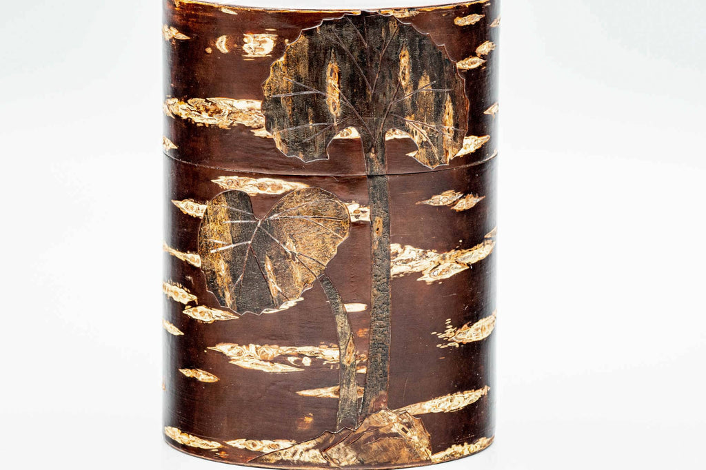 Japanese Chazutsu - Sakura Cherry Bark Ginkgo Leaf Tea Canister - 600ml