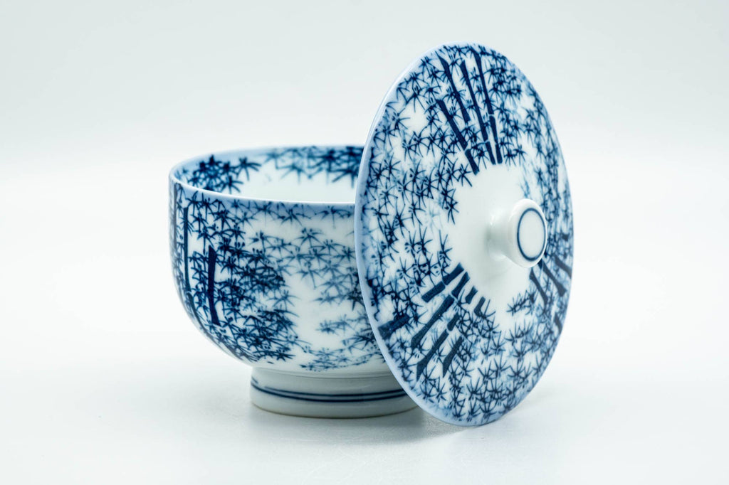 Japanese Teacup - Blue Bamboo Arita-yaki Lidded Yunomi - 140ml