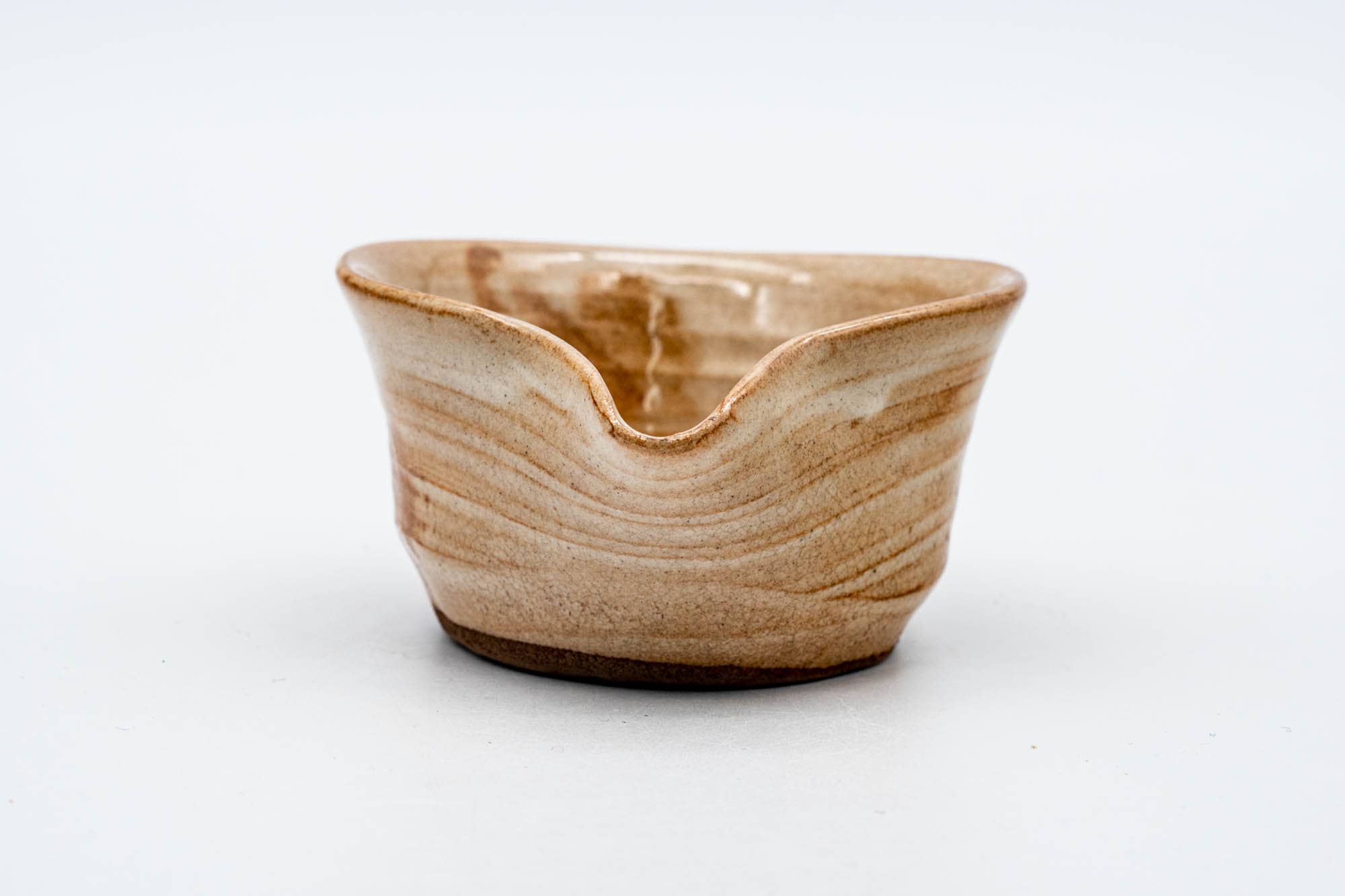 Japanese Katakuchi - Small Beige Glazed Hagi-yaki Water Cooler - 80ml