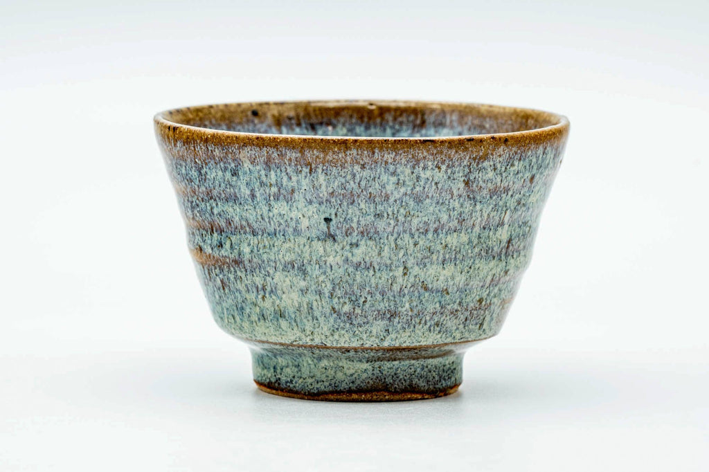 Japanese Teacup - Blue Orange Hare's Fur Glazed Yunomi - 140ml