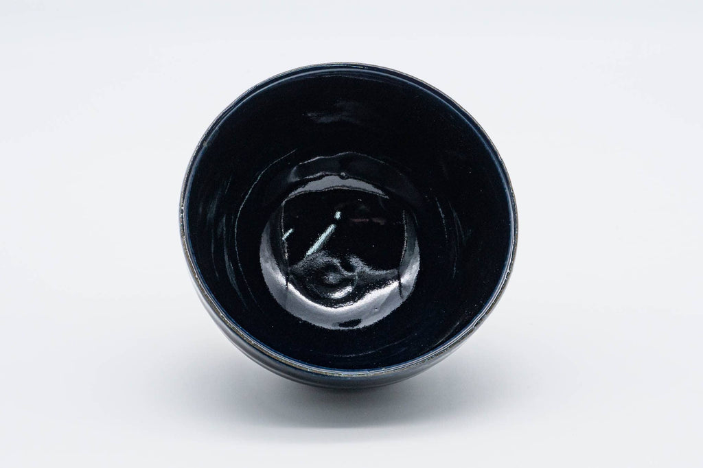 Deep Blue-Black Glazed Mino-yaki Chawan