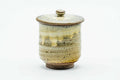 Japanese Teacup - Beige Drip-Glazed Spiraling Lidded Yunomi - 120ml