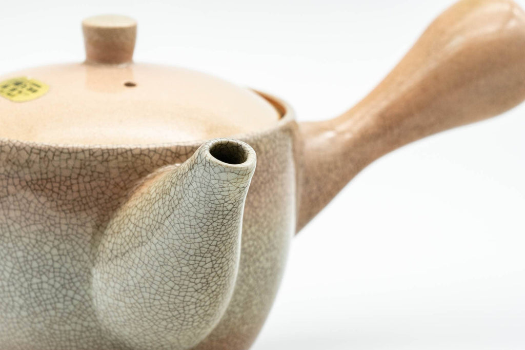 Japanese Kyusu - Beige Weathered Hagi-yaki Do-ake Teapot - 240ml