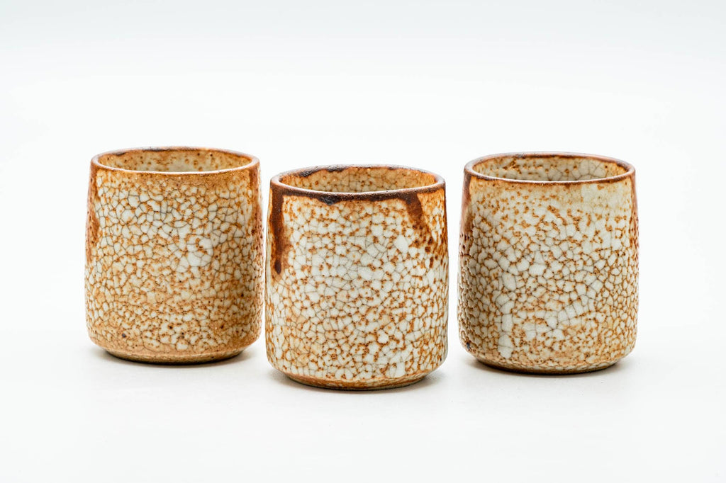 Japanese Teacup - Orange Shino Glazed Mino-yaki Yunomi