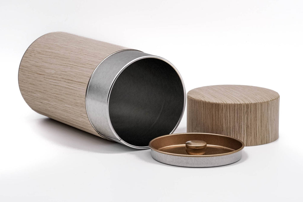 Oak Wood Veneer Tea Canister - 200g