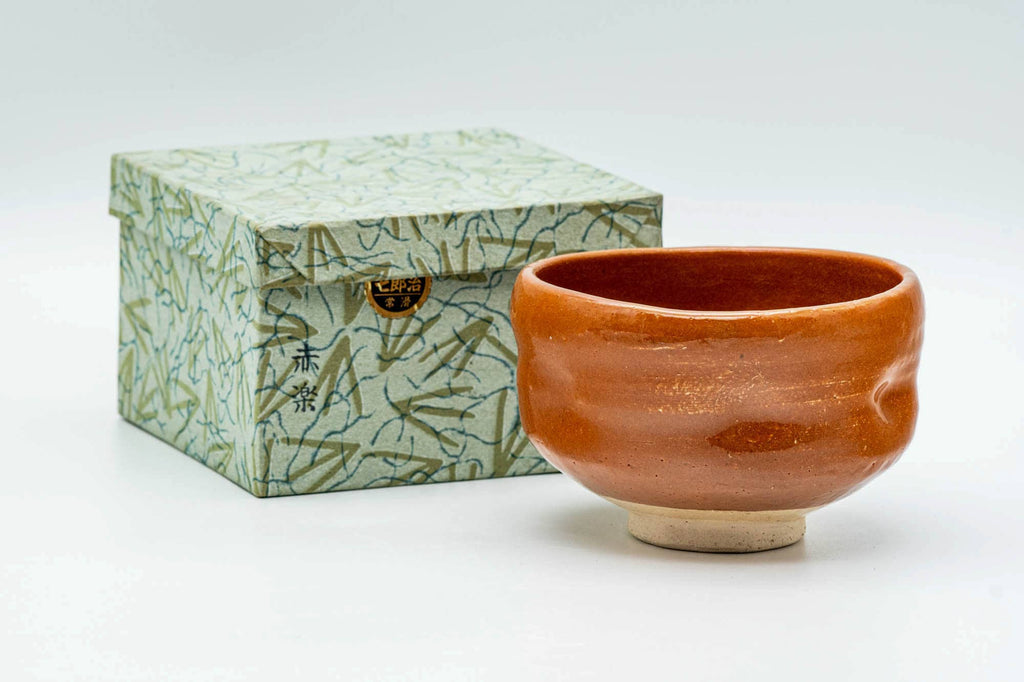 Japanese Matcha Bowl - 尾州 七郎治 Owari Shichiroji - Aka-Raku Tokoname-yaki Chawan - 250ml