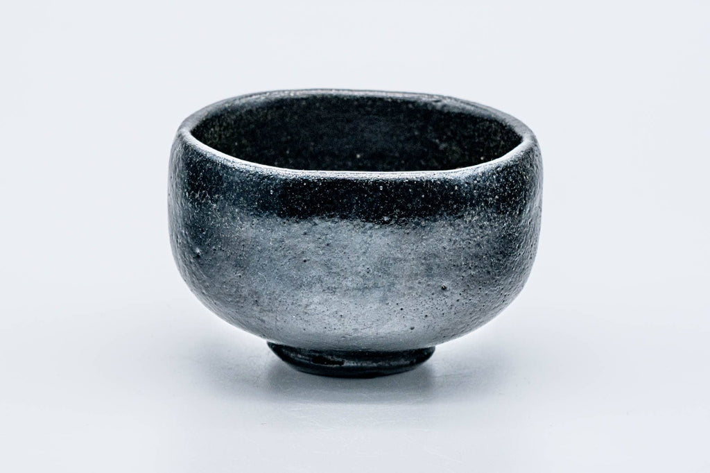 Japanese Matcha Bowl - Black Hand-Built Raku-yaki Chawan - 200ml