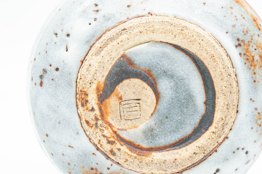 Japanese Teacup - Blue Shino Glazed Ushirode Yunomi - 150ml